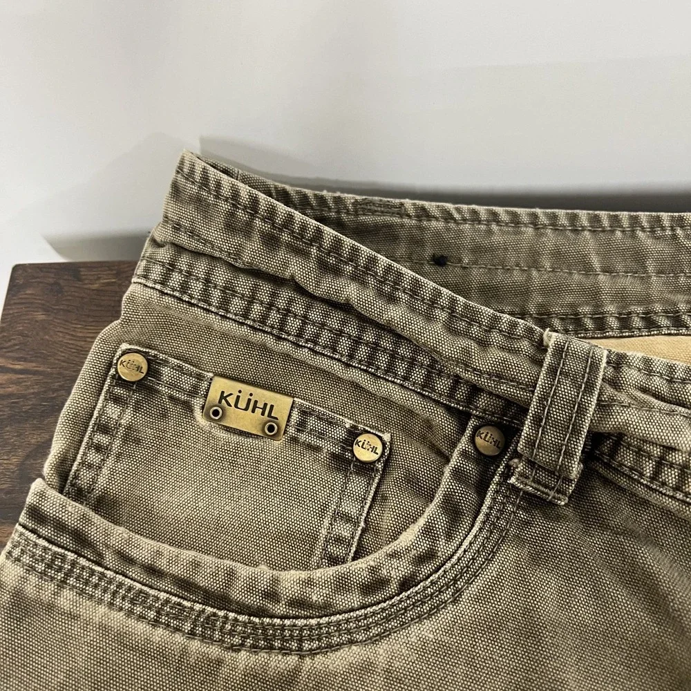 Kuhl Pants Mens 38x32 Brown Outkast Canvas Cargo Outdoor Workwear Hiking